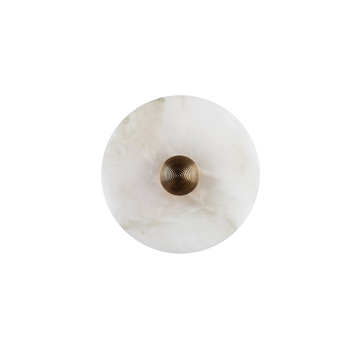 Round Wall Lamp Alabaster Fluted Brass - Lamp Copper