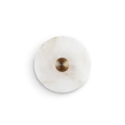 Round Wall Lamp Alabaster Fluted Brass - Lamp Copper