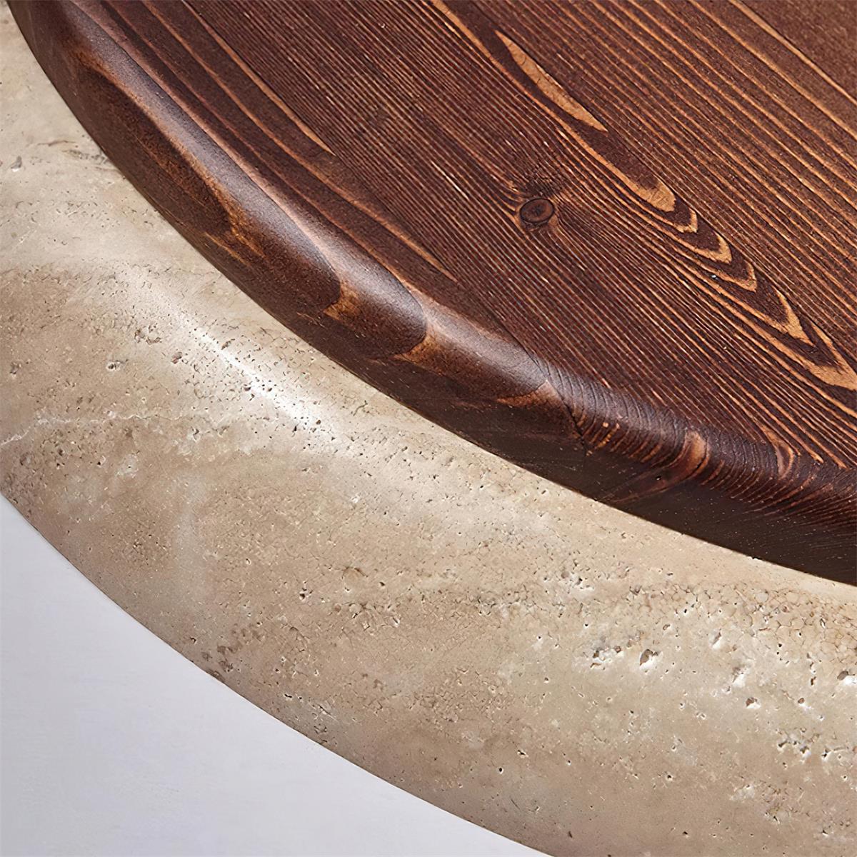 Halo Round Travertine Ceiling Light - Lamp Copper