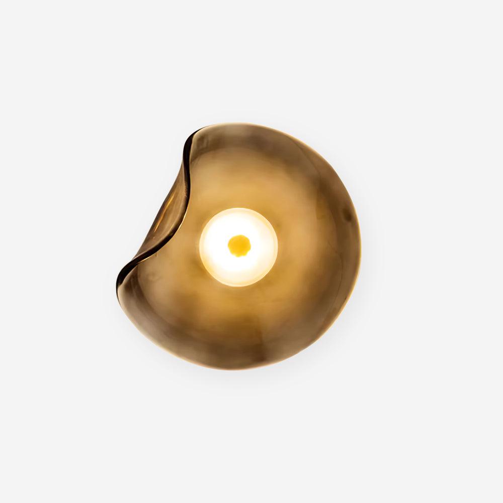 Lunara Amber Glass Ceiling Light - Lamp Copper