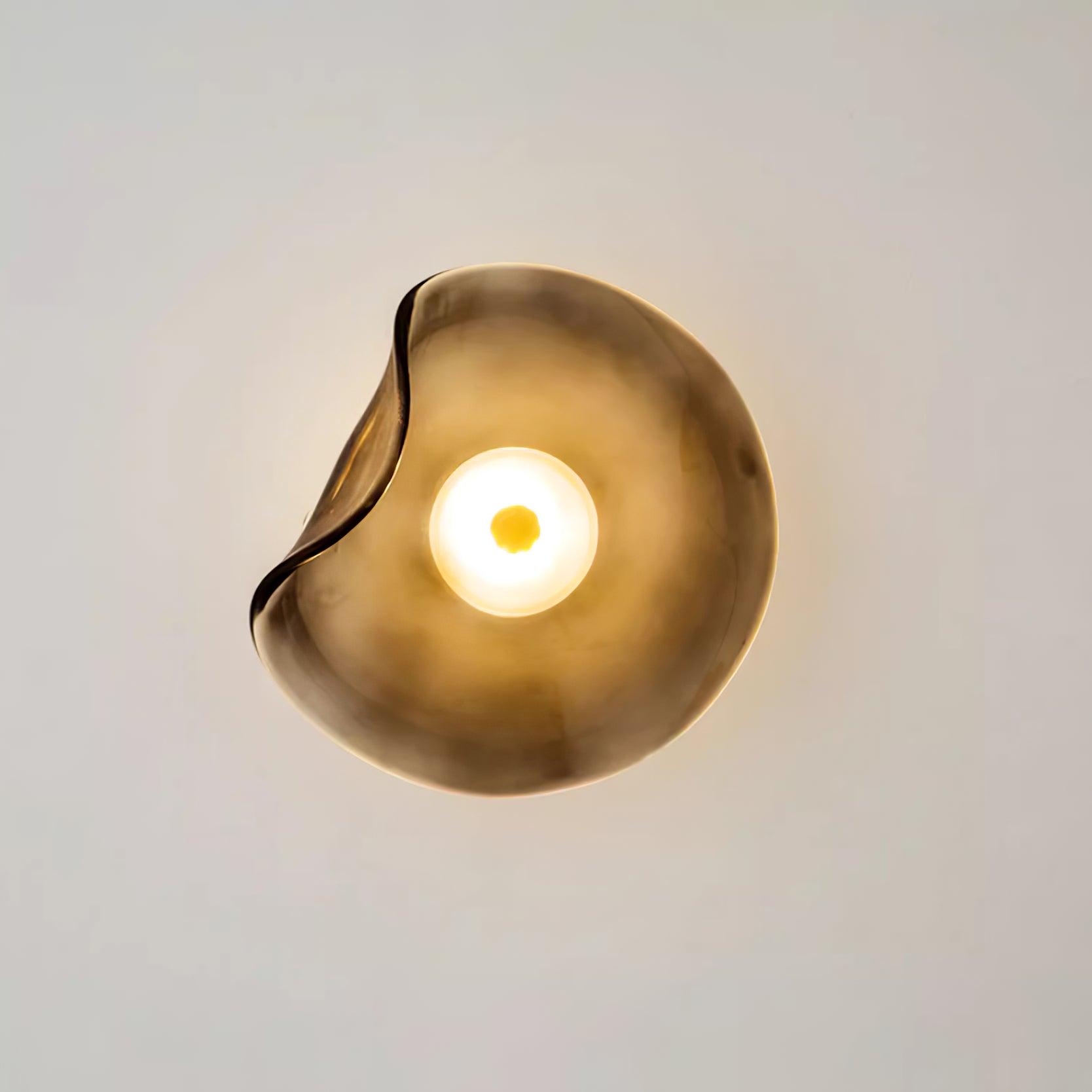 Lunara Amber Glass Ceiling Light - Lamp Copper