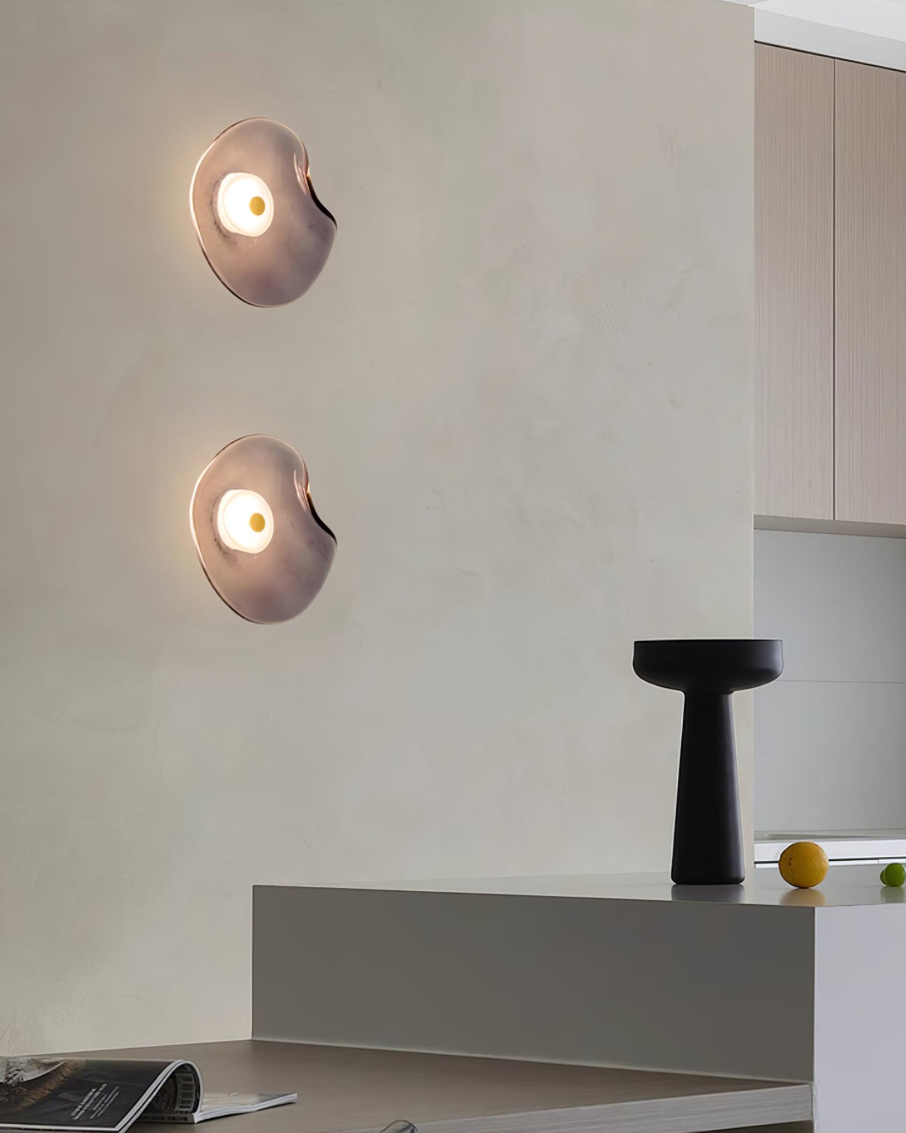 Lunara Amber Glass Ceiling Light - Lamp Copper