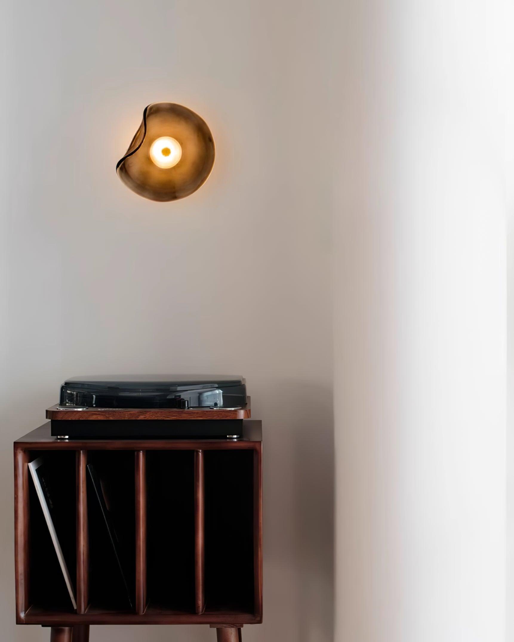 Lunara Amber Glass Ceiling Light - Lamp Copper