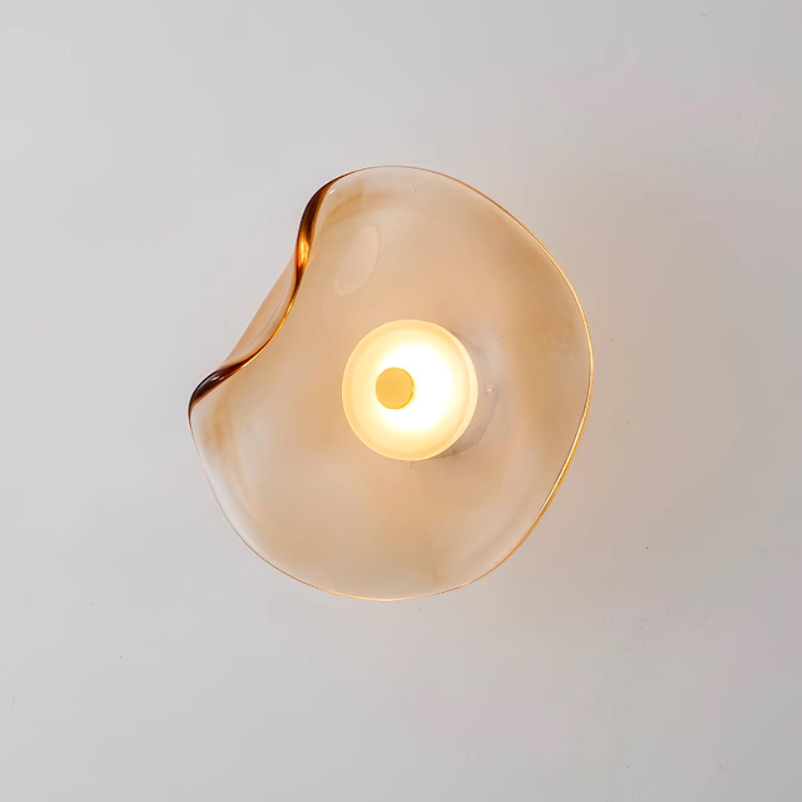 Lunara Amber Glass Ceiling Light - Lamp Copper