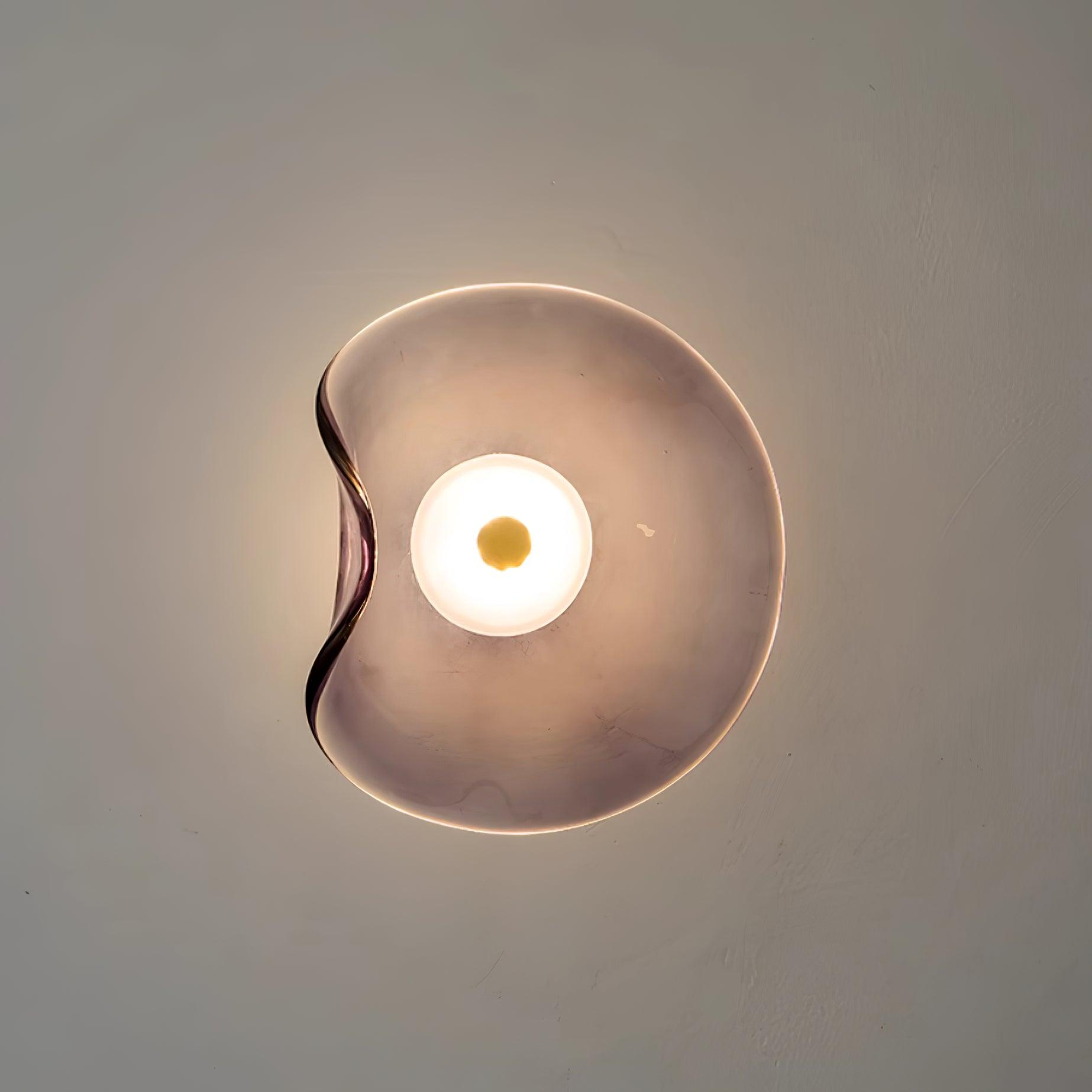 Lunara Amber Glass Ceiling Light - Lamp Copper