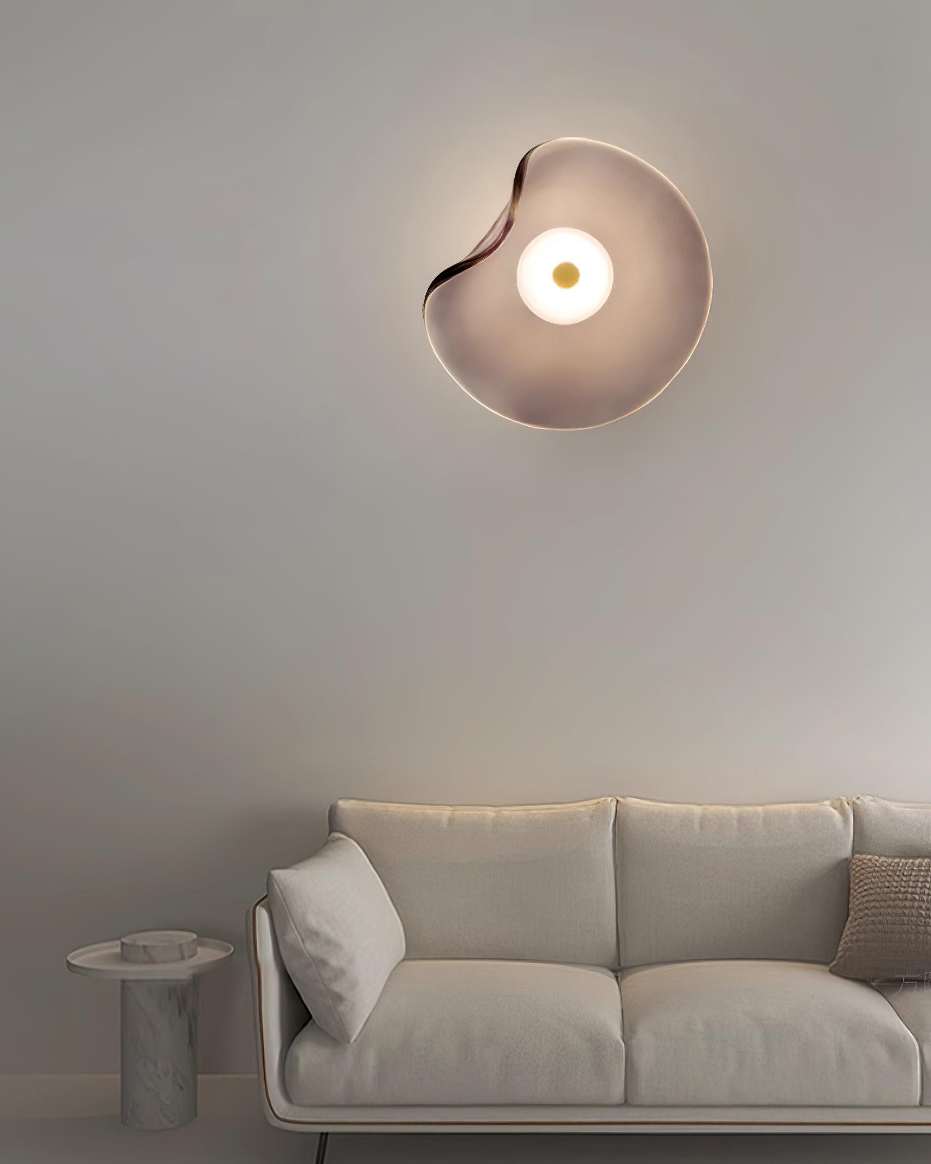 Lunara Amber Glass Ceiling Light - Lamp Copper