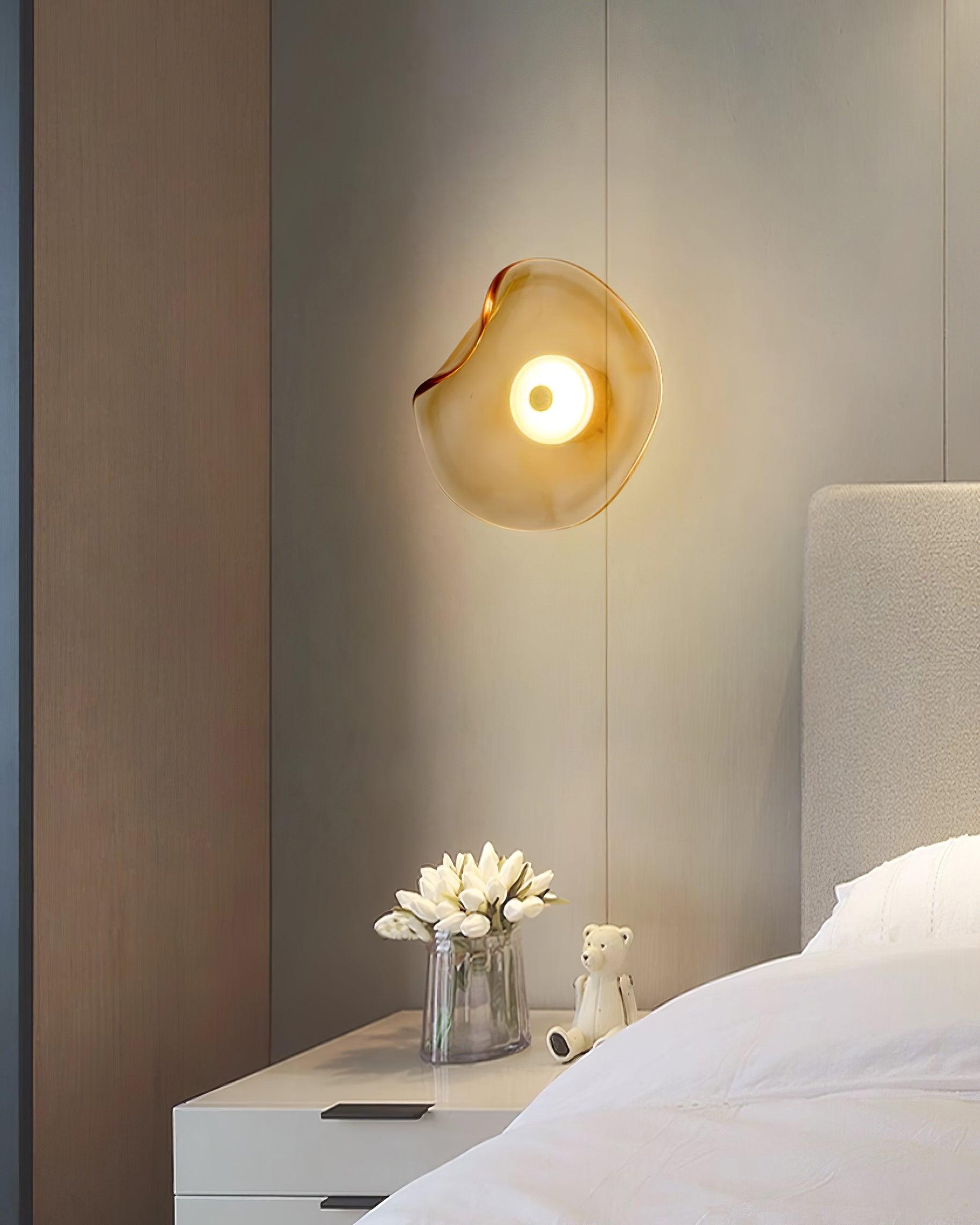 Lunara Amber Glass Ceiling Light - Lamp Copper