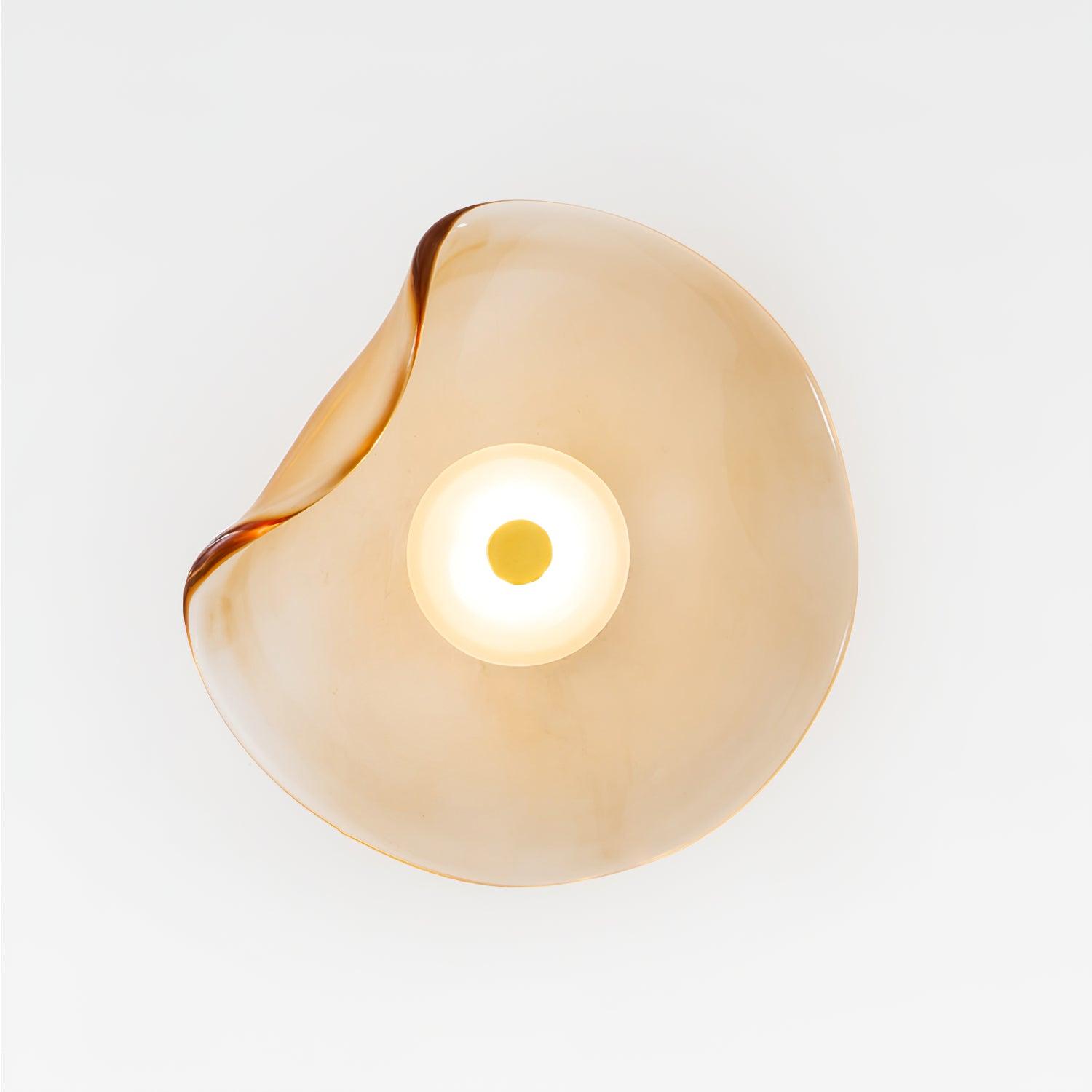 Lunara Amber Glass Ceiling Light - Lamp Copper