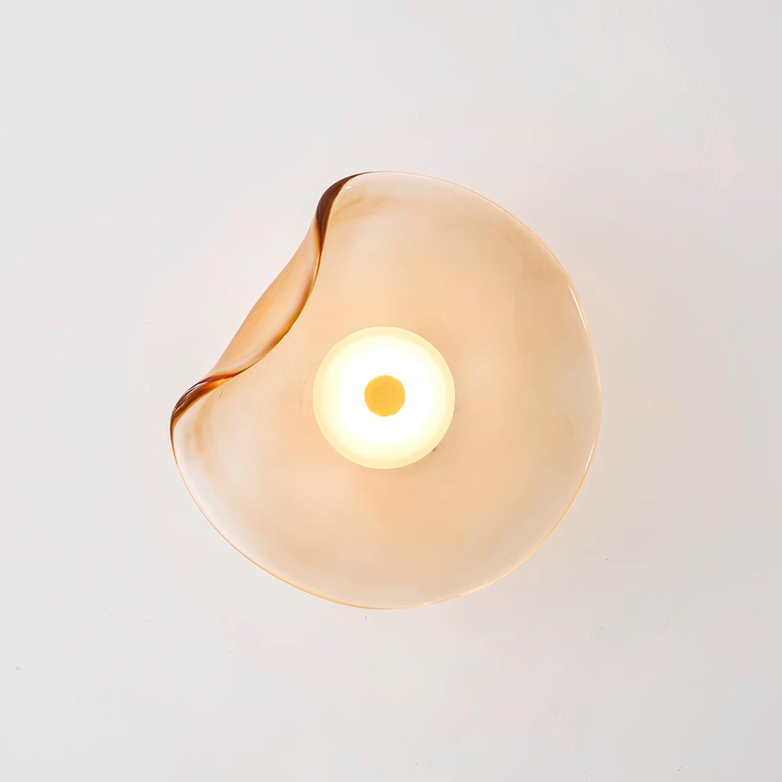 Lunara Amber Glass Ceiling Light - Lamp Copper