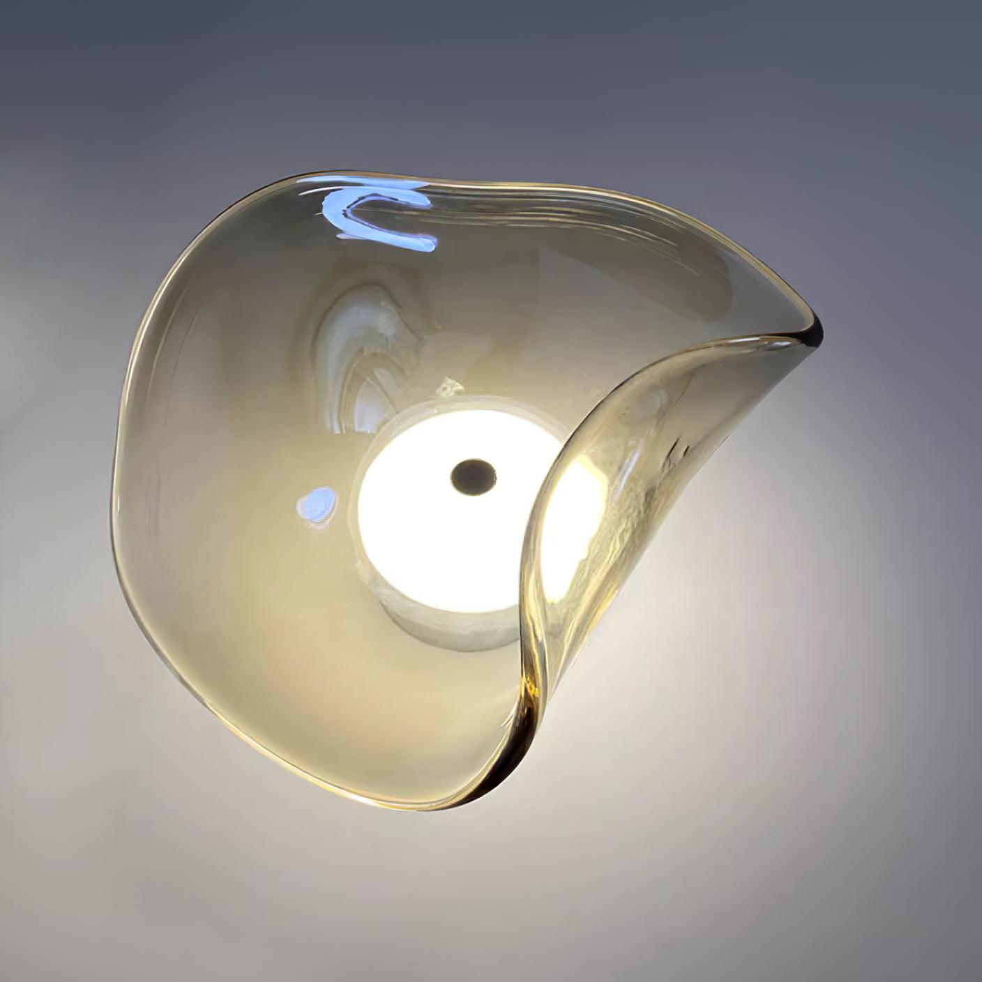 Lunara Amber Glass Ceiling Light - Lamp Copper