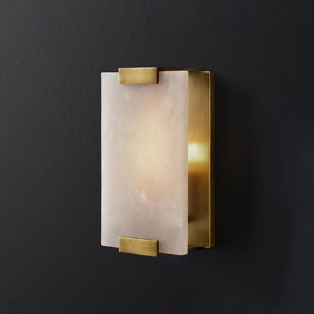 Roux Wall Lamp Alabaster Panel Glow - Lamp Copper