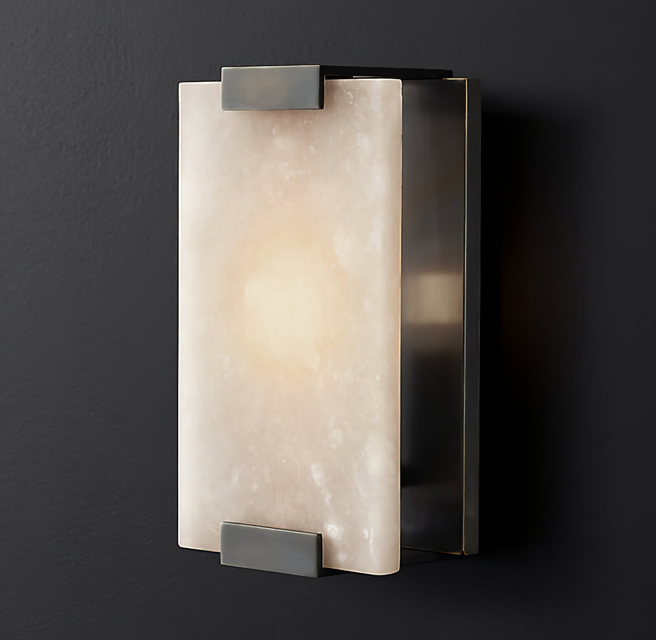 Roux Wall Lamp Alabaster Panel Glow - Lamp Copper