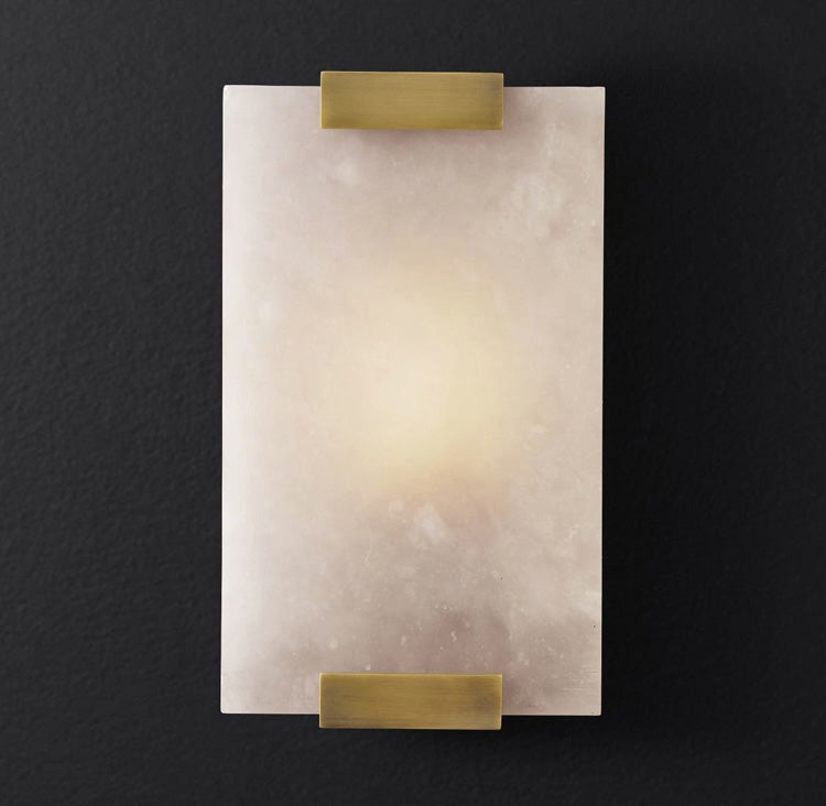 Roux Wall Lamp Alabaster Panel Glow - Lamp Copper