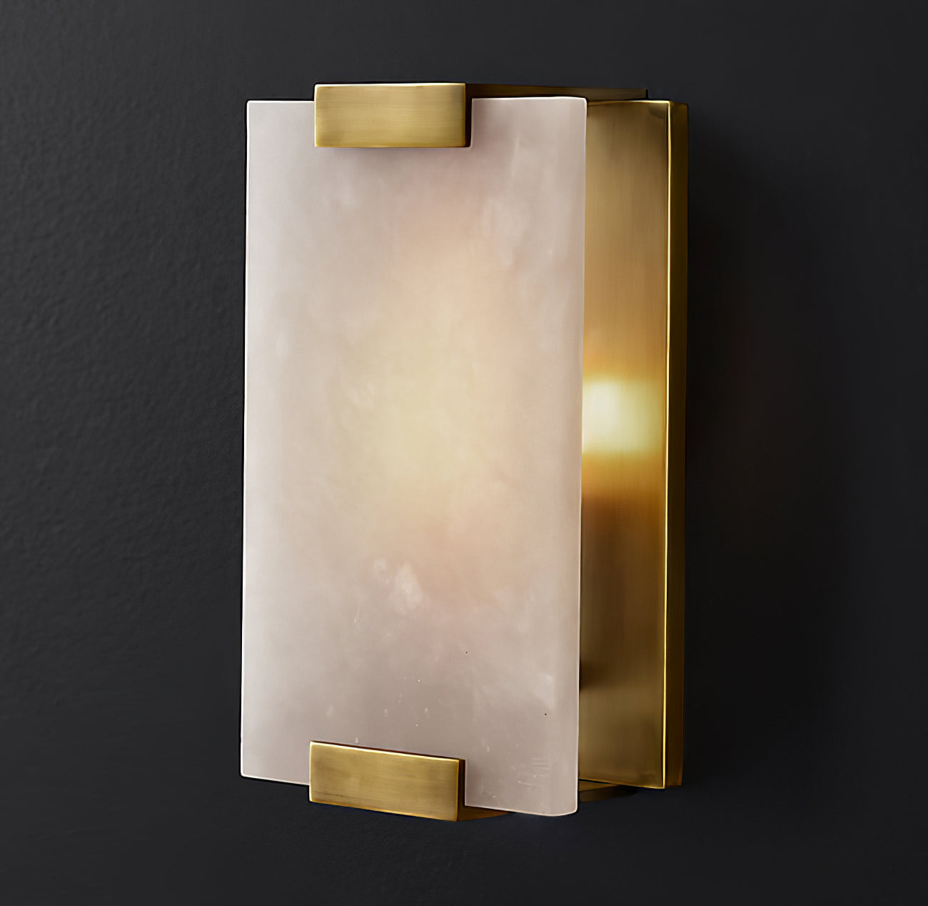 Roux Wall Lamp Alabaster Panel Glow - Lamp Copper