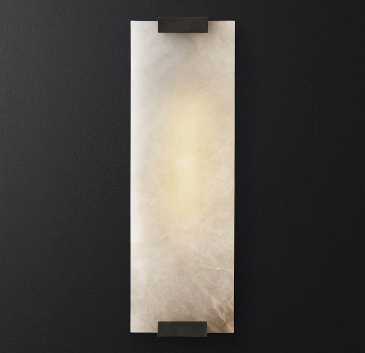 Roux Wall Lamp Alabaster Panel Glow - Lamp Copper