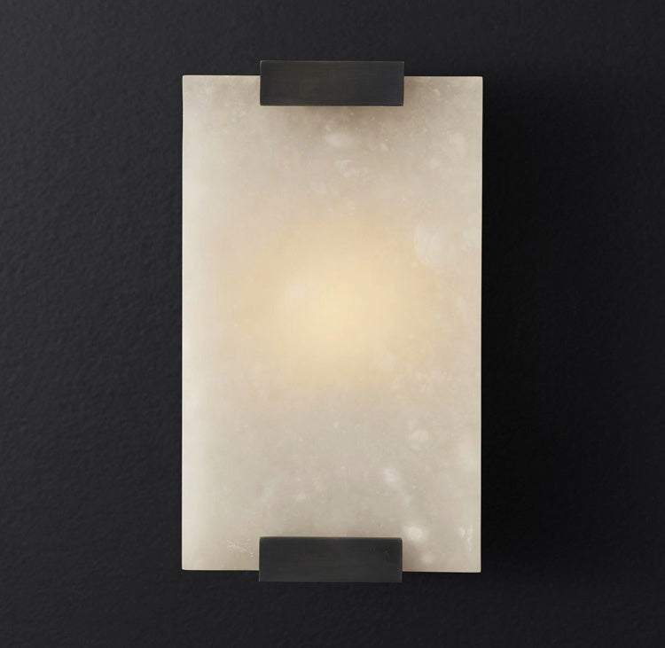 Roux Wall Lamp Alabaster Panel Glow - Lamp Copper