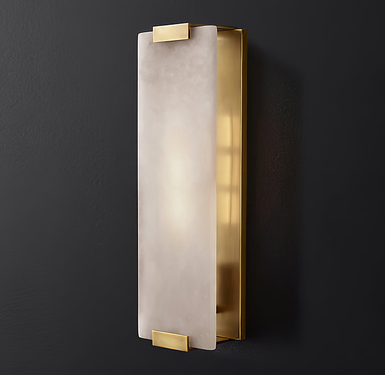 Roux Wall Lamp Alabaster Panel Glow - Lamp Copper