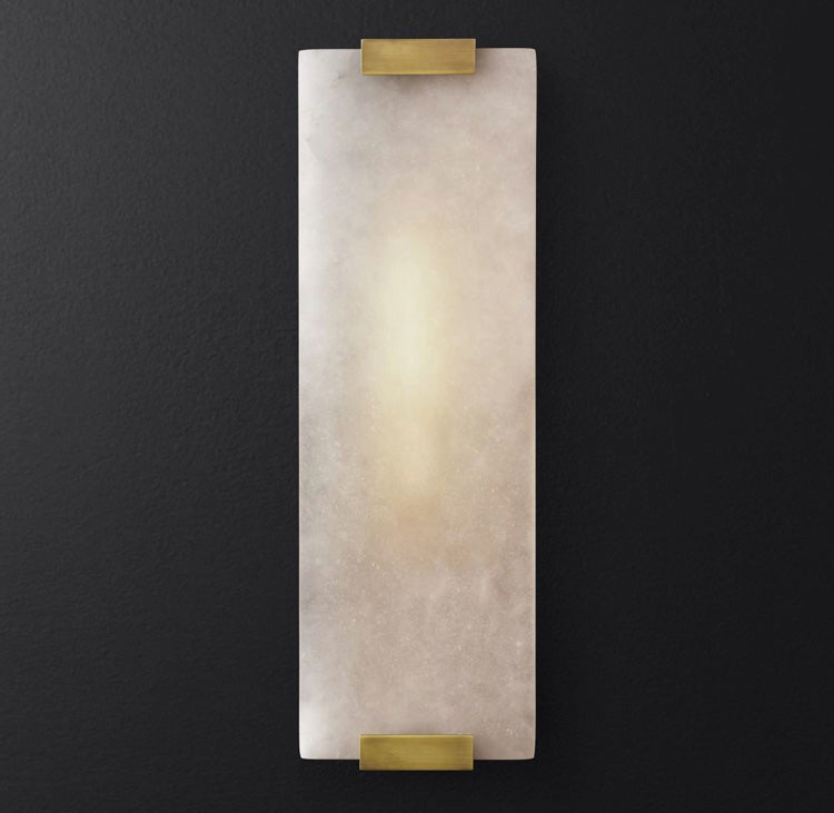 Roux Wall Lamp Alabaster Panel Glow - Lamp Copper