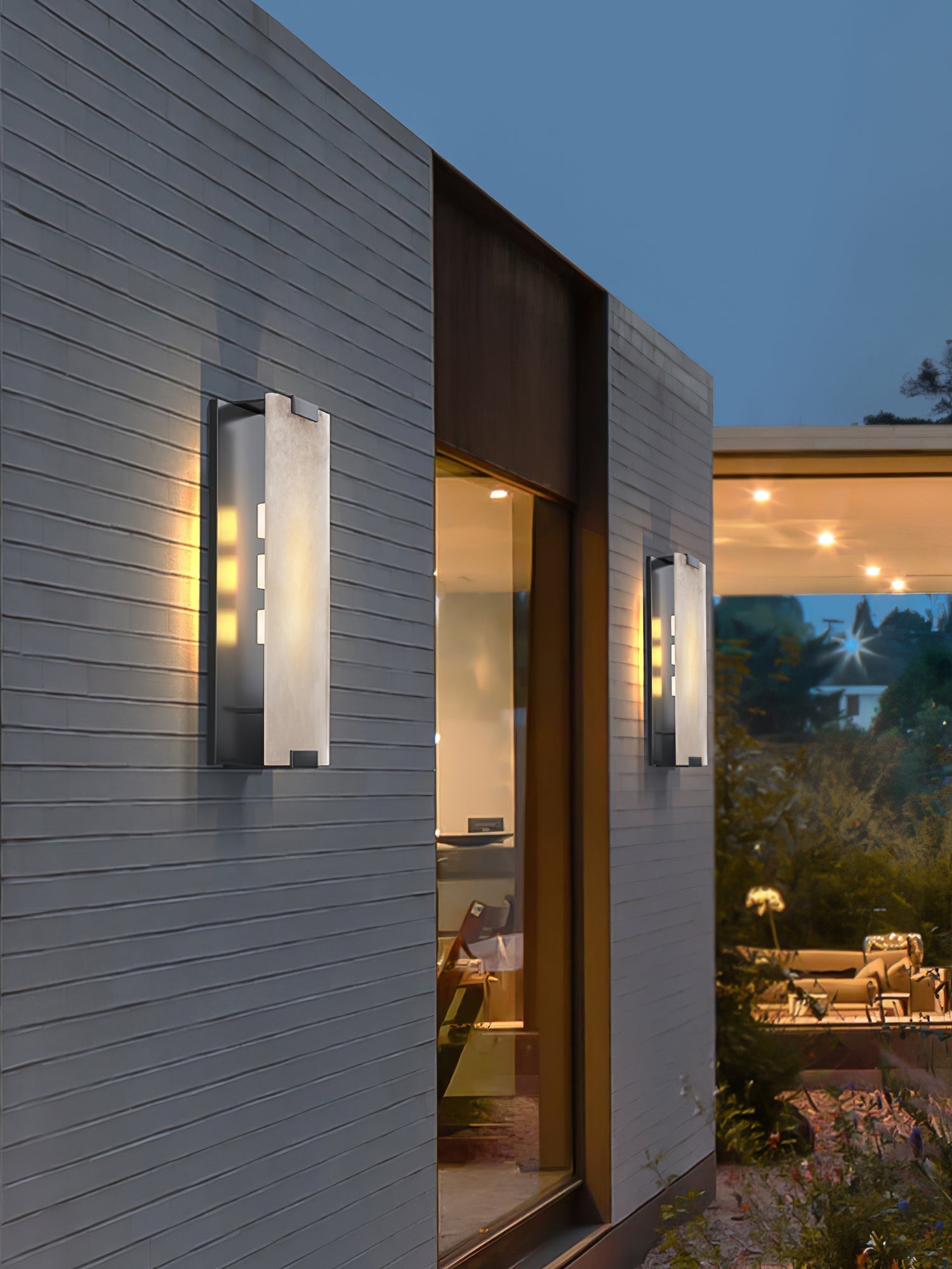 Roux Wall Lamp Alabaster Panel Glow - Lamp Copper