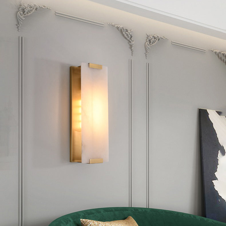Roux Wall Lamp Alabaster Panel Glow - Lamp Copper