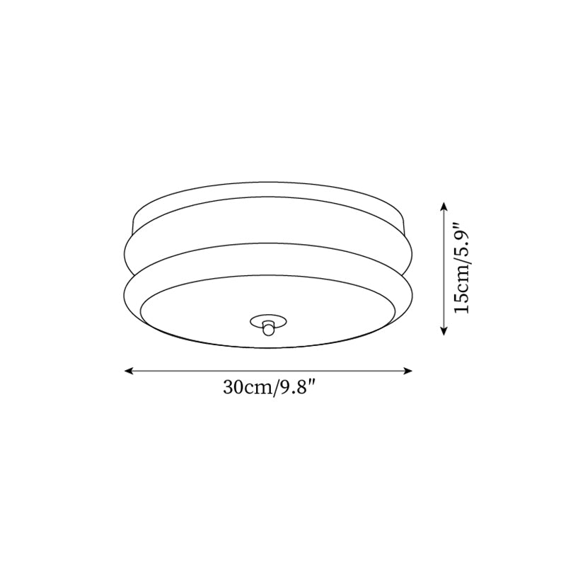 Ceiling Light Double-Layer Glass Disc Walnut Wood Minimalist - Lamp Copper
