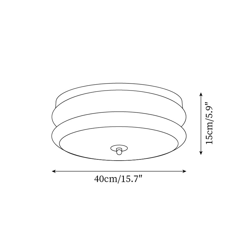 Ceiling Light Double-Layer Glass Disc Walnut Wood Minimalist - Lamp Copper