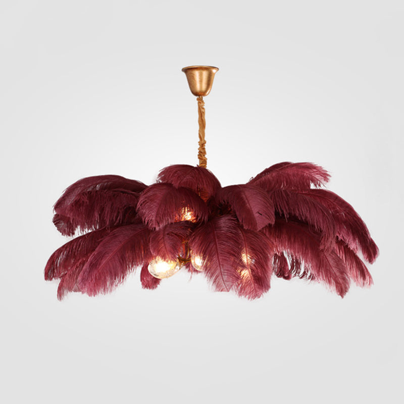 O'Moore Nordic Luxury Pendant Light, Brass/Feather - Lamp Copper