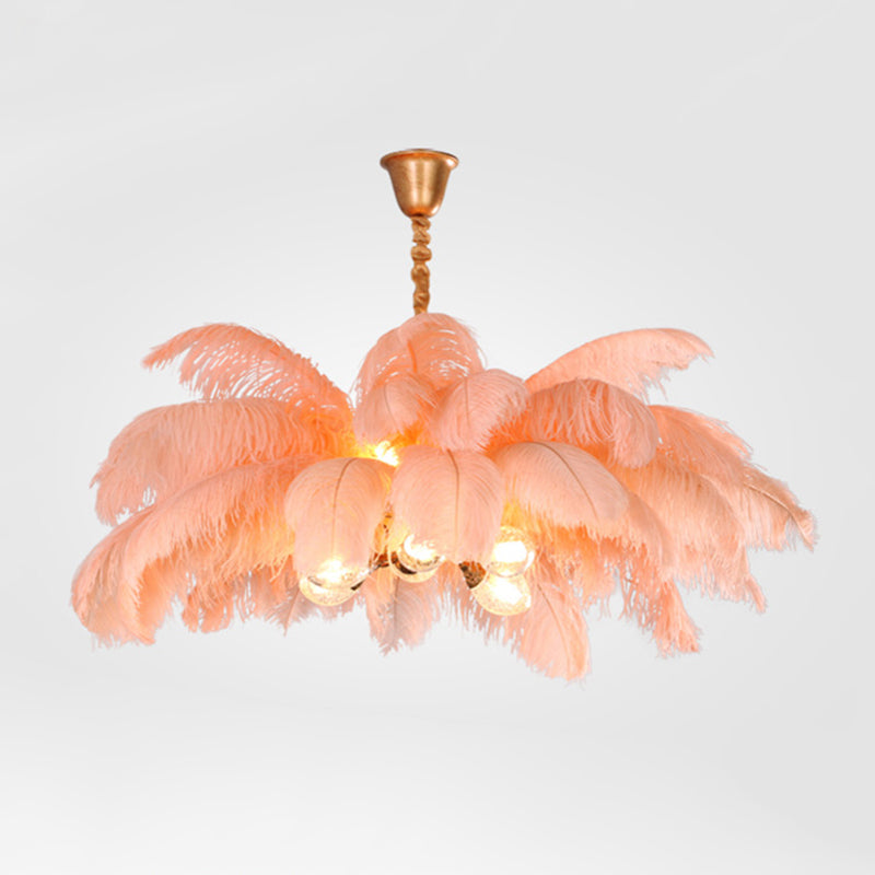 O'Moore Nordic Luxury Pendant Light, Brass/Feather - Lamp Copper