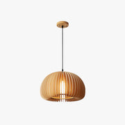 Muto Pumpkin Pendant Light, Wood - Lamp Copper