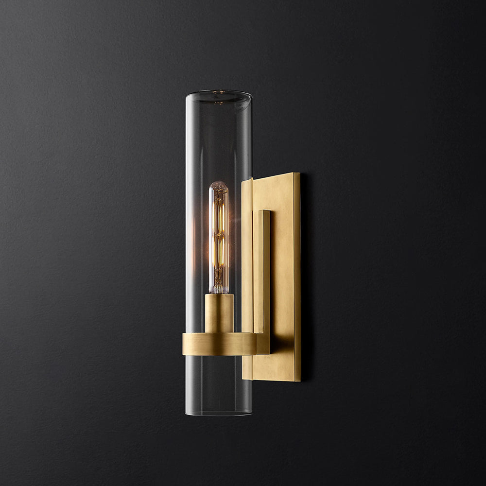 Enya Glass Cylinder Modern Wall Light - Lamp Copper