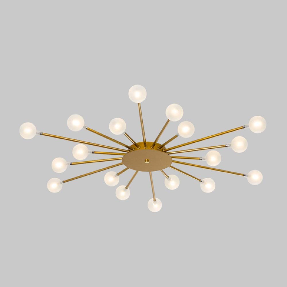 Arisha Nordic LED Flush Mount Ceiling Light Gold/Black Metal Living Room - Lamp Copper