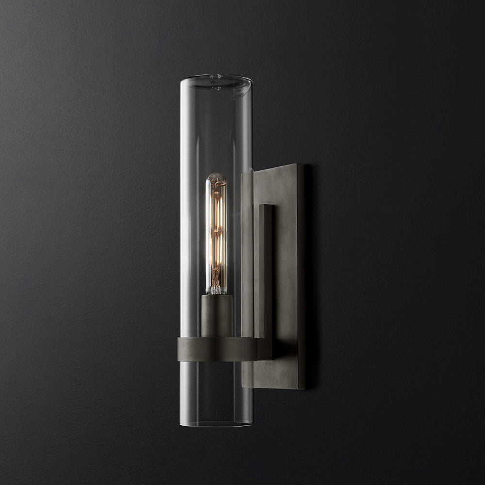 Enya Glass Cylinder Modern Wall Light - Lamp Copper
