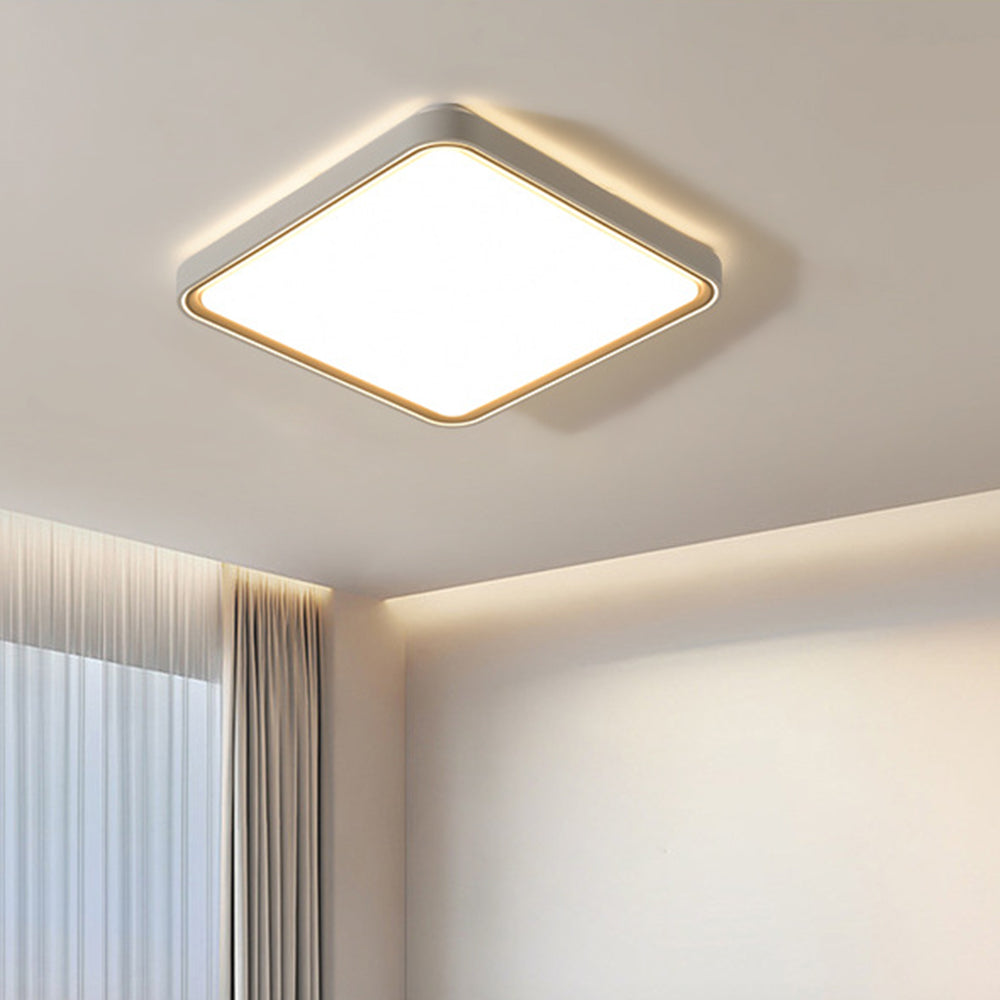 Arisha Minimalist Round/Square Metal/Acrylic Flush Mount Ceiling Light, Gold - Lamp Copper