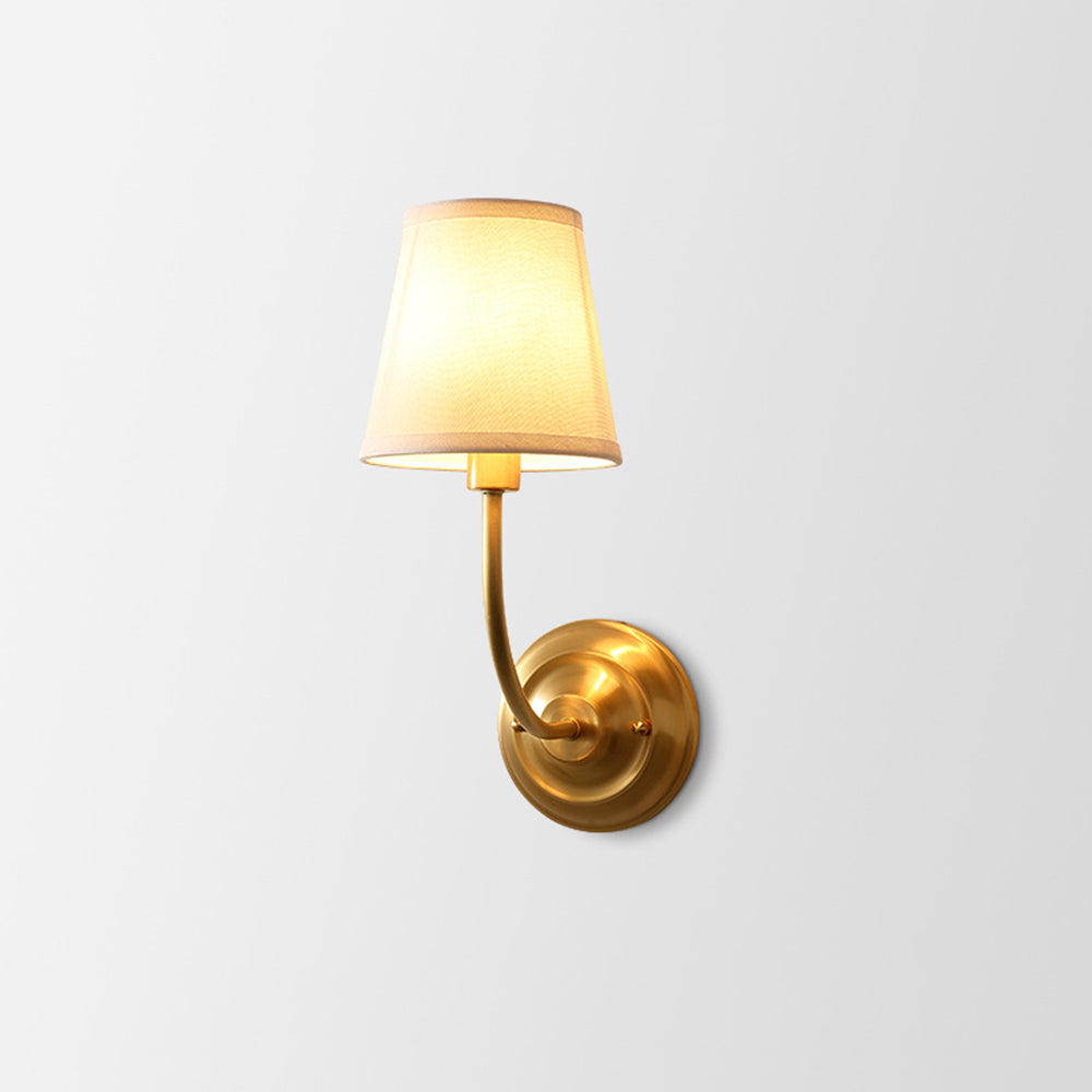 Tiffany Vintage Rustic Lantern Fabric LED Wall Lamp, Gold - Lamp Copper