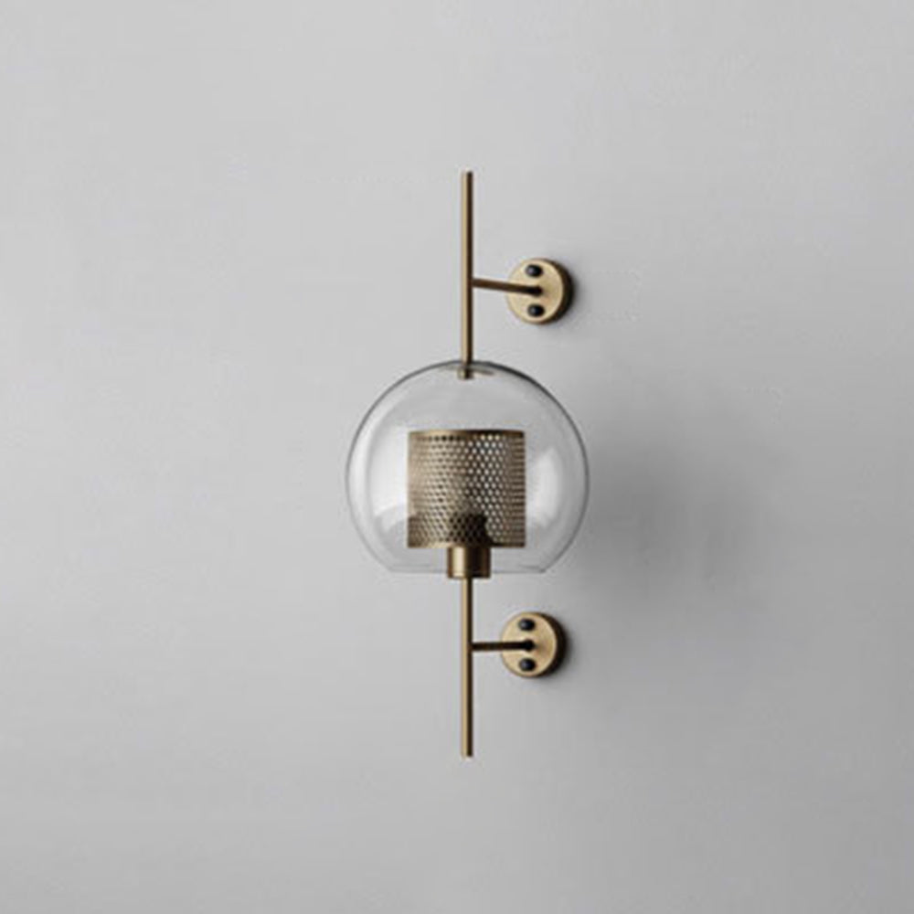 Kiri Industrial Classy Global Clear Glass Wall Lamp - Lamp Copper