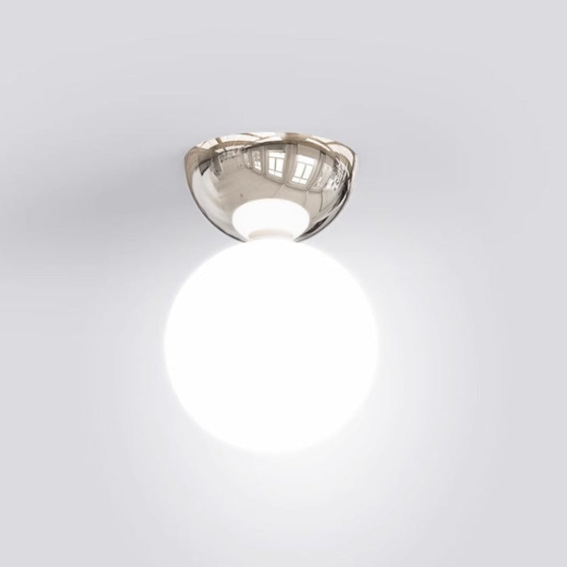 Valentina Modern Flush Mount Ceiling Light Metal Glass Bedroom - Lamp Copper