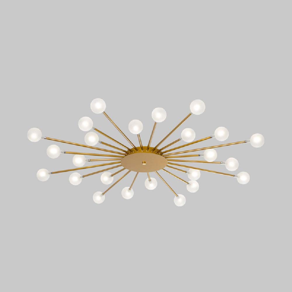 Arisha Nordic LED Flush Mount Ceiling Light Gold/Black Metal Living Room - Lamp Copper