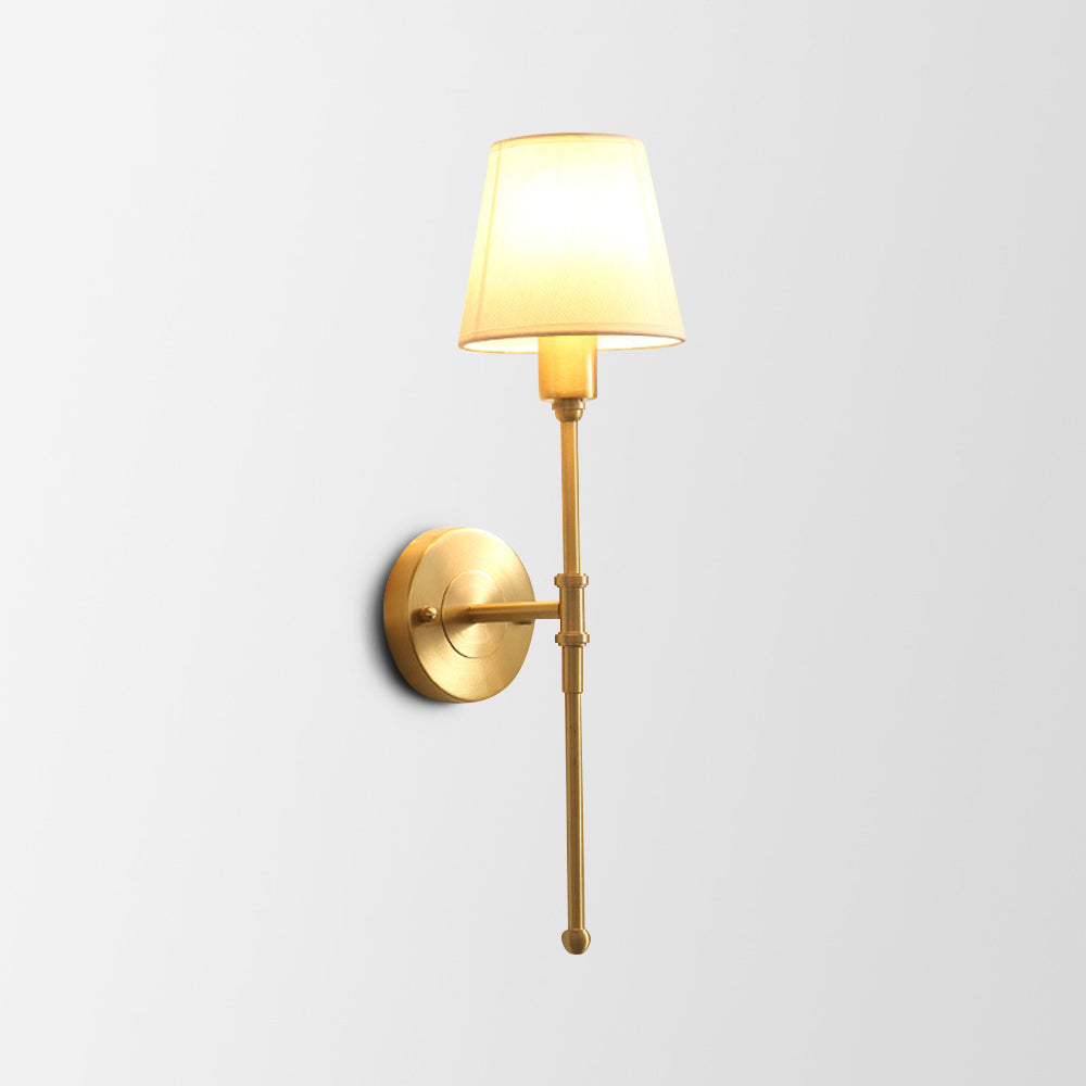 Tiffany Vintage Rustic Lantern Fabric LED Wall Lamp, Gold - Lamp Copper
