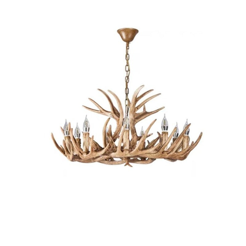 Silva Retro Deer Antlers Candle light Horn Resin Chandelier - Lamp Copper