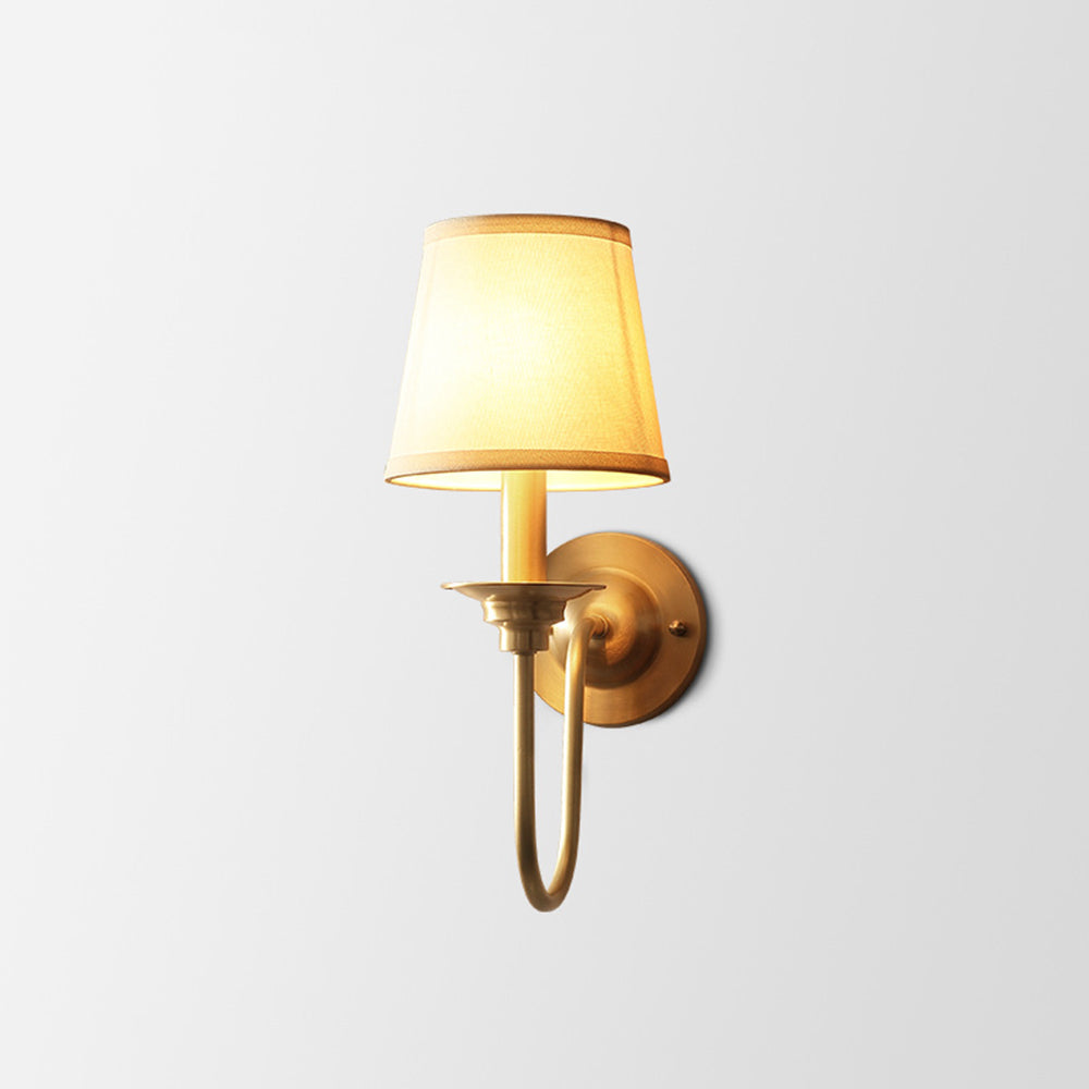 Tiffany Vintage Rustic Lantern Fabric LED Wall Lamp, Gold - Lamp Copper
