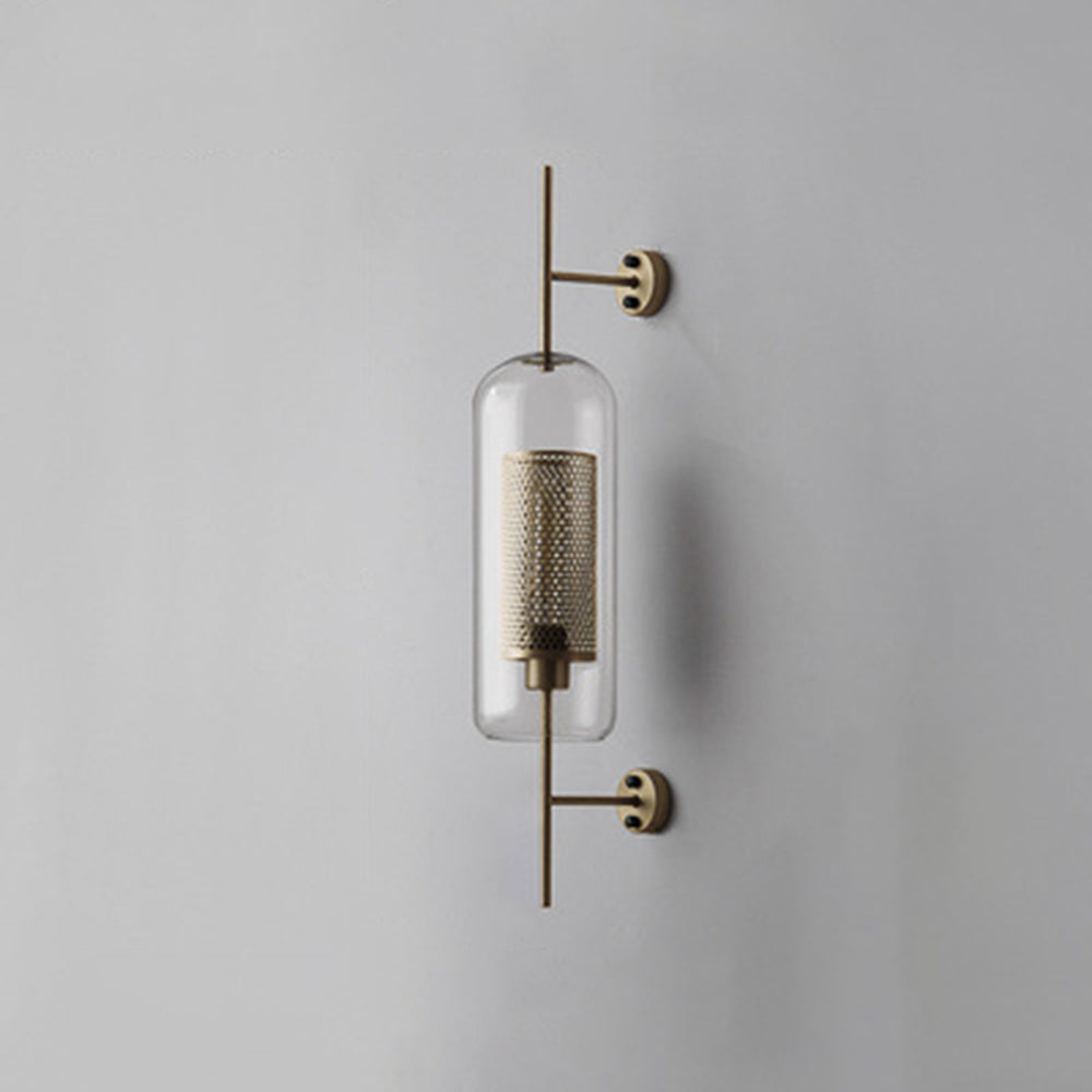 Kiri Industrial Classy Global Clear Glass Wall Lamp - Lamp Copper
