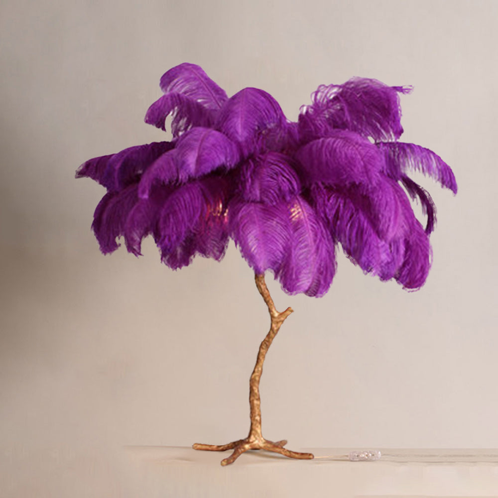 O'Moore Nordic Luxury Unique Ostrich Feather Floor Lamp/Table Lamp - Lamp Copper