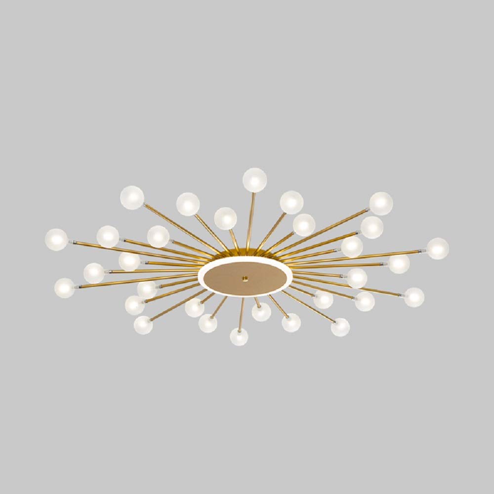 Arisha Nordic LED Flush Mount Ceiling Light Gold/Black Metal Living Room - Lamp Copper
