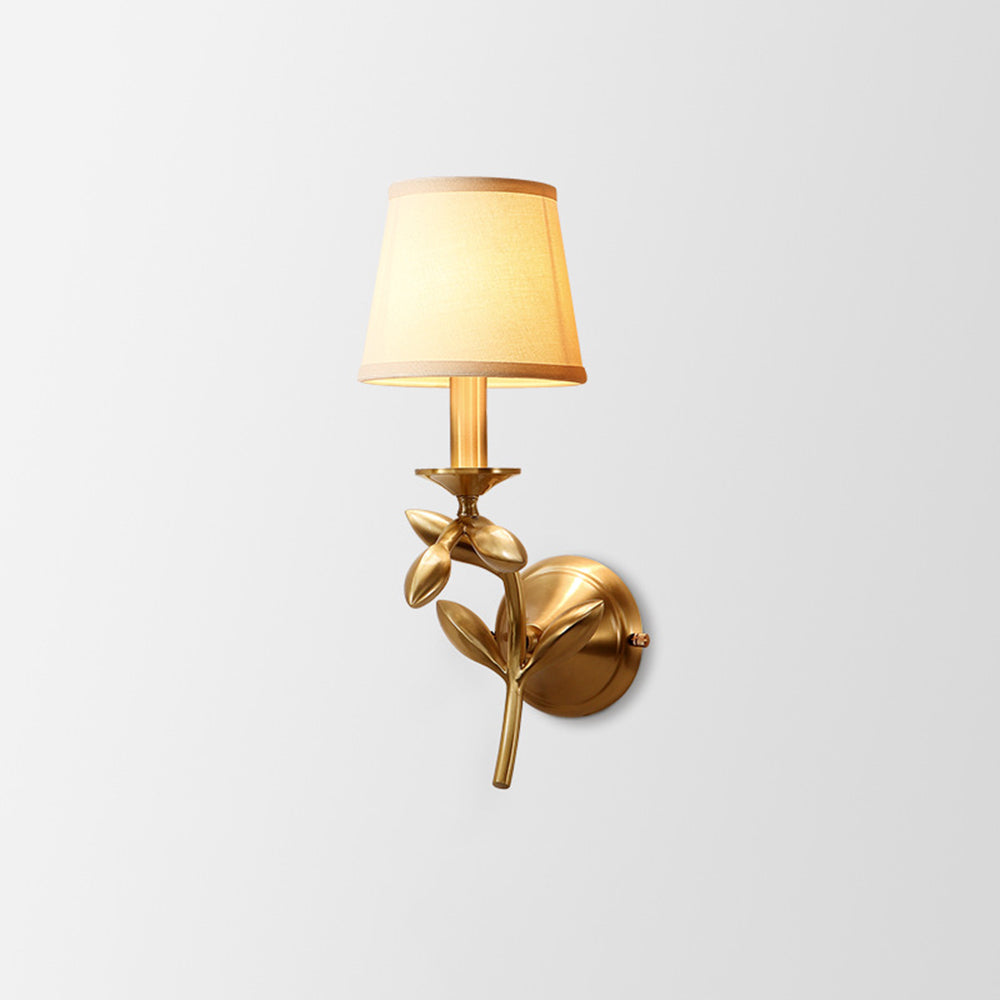 Tiffany Vintage Rustic Lantern Fabric LED Wall Lamp, Gold - Lamp Copper