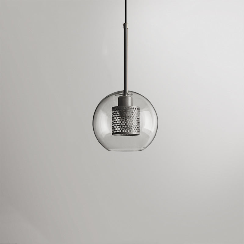 Hessa Contemporary Golden Pendant Light, Glass, Globe/Cylindric - Lamp Copper