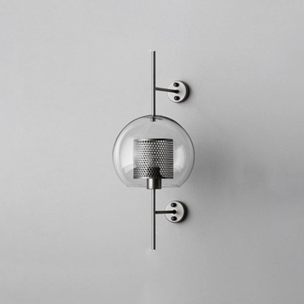 Kiri Industrial Classy Global Clear Glass Wall Lamp - Lamp Copper
