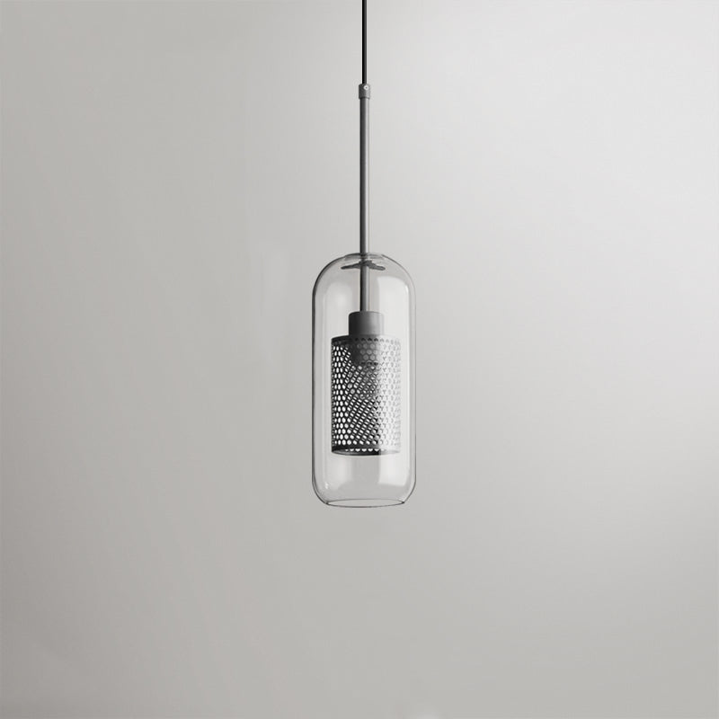 Hessa Contemporary Golden Pendant Light, Glass, Globe/Cylindric - Lamp Copper