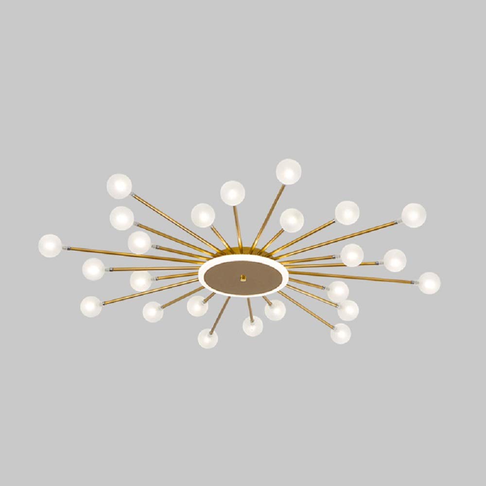 Arisha Nordic LED Flush Mount Ceiling Light Gold/Black Metal Living Room - Lamp Copper