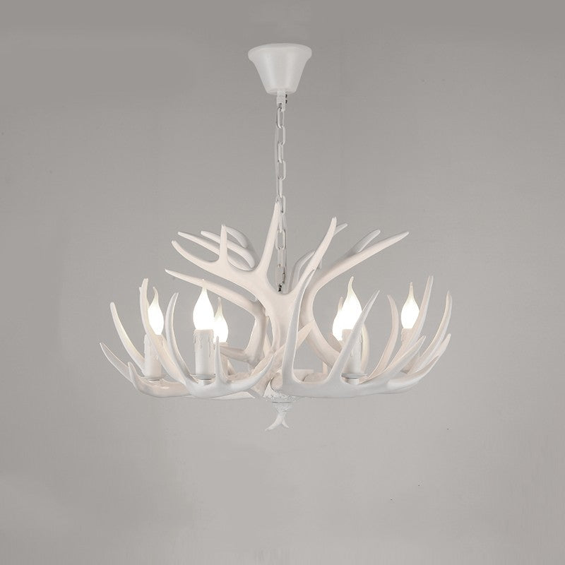 Silva Retro Deer Antlers Candle light Horn Resin Chandelier - Lamp Copper
