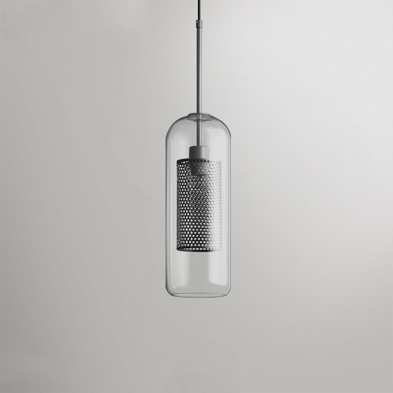 Hessa Contemporary Golden Pendant Light, Glass, Globe/Cylindric - Lamp Copper